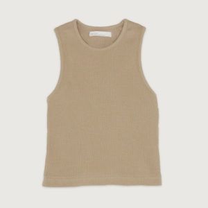 Oak + Fort Racerback Cropped Dark Beige Tank Size Medium